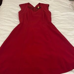 Tahari size 6 red below knee dress